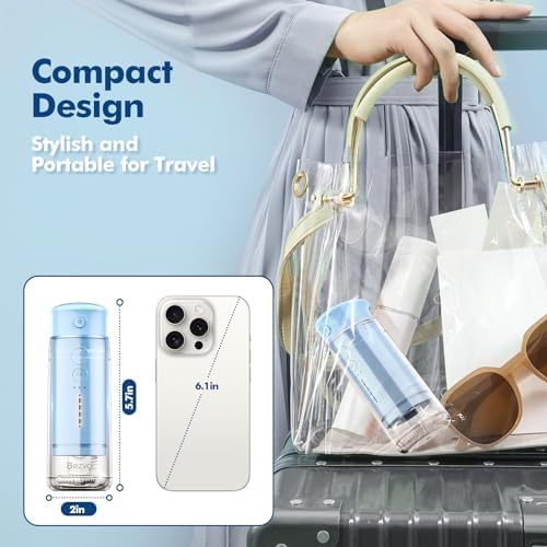 Bezvoi Mini Portable Water Flosser for Travel, 5 Modes Dental Floss, 6 Tips