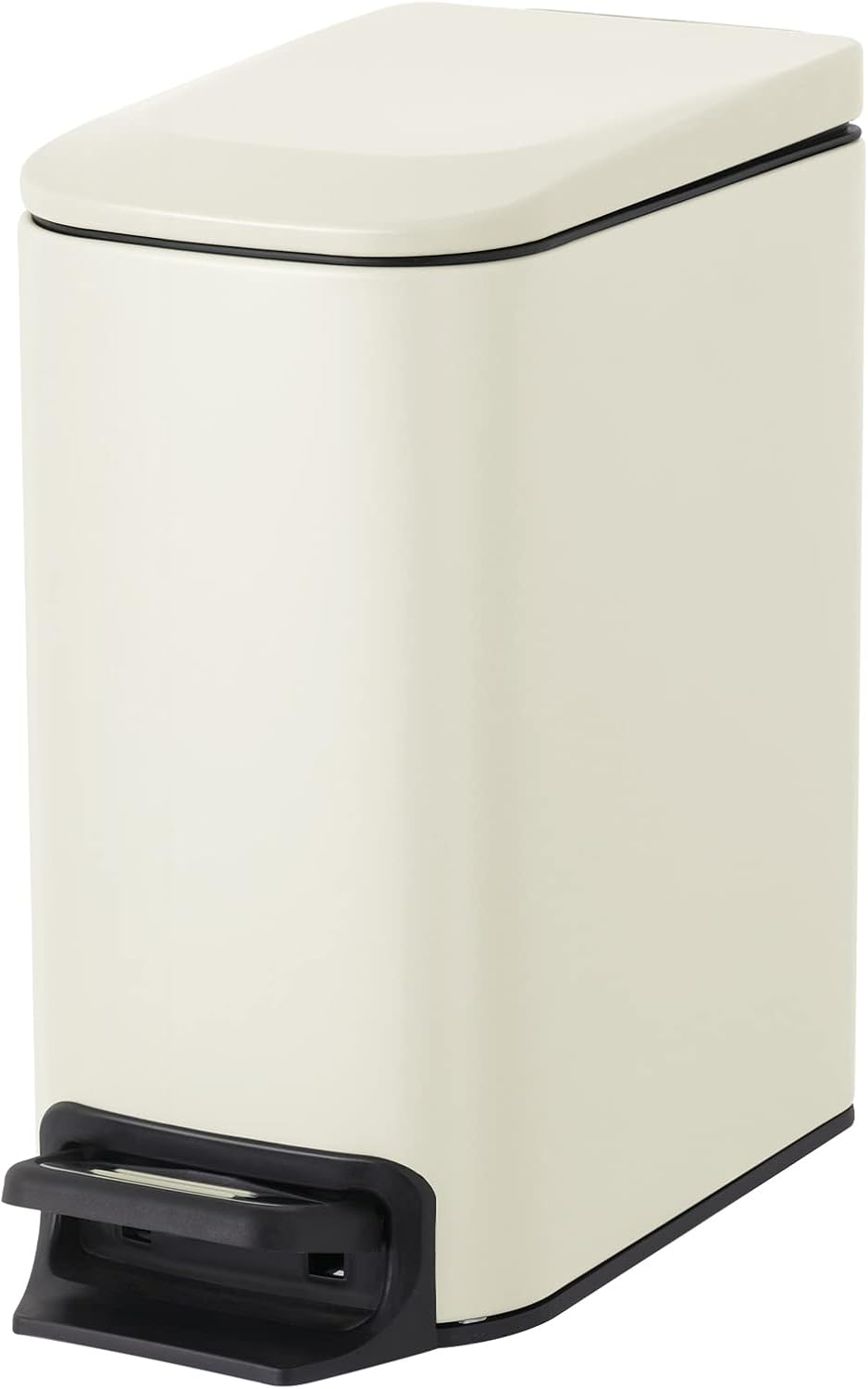 Cesun Small Bathroom Trash Can with Lid, 1.6 Gal, Soft Close, Brown