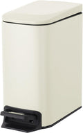 Cesun Small Bathroom Trash Can with Lid, 1.6 Gal, Soft Close, Brown