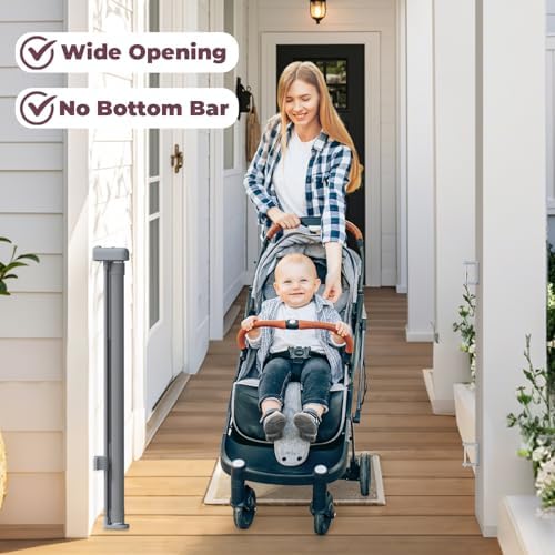 Retractable Baby Gate for Stairs & Doorways, Dog Gate Indoor Outdoor