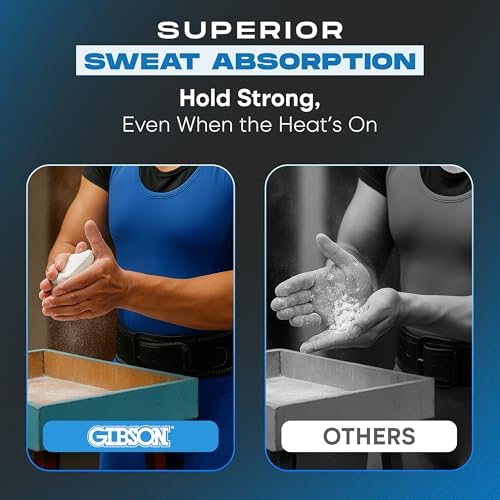 Gibson Athletic Powder Chalk Blocks, Magnesium Carbonate, Pack of 8, 1lb