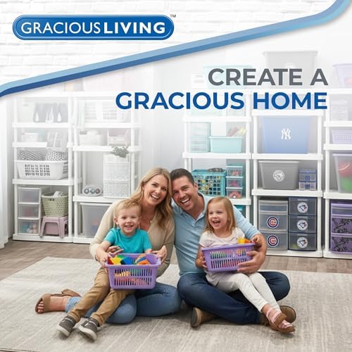 Gracious Living Laundry Basket, Easy Carry Flex Collapsible Hamper, 87.5L