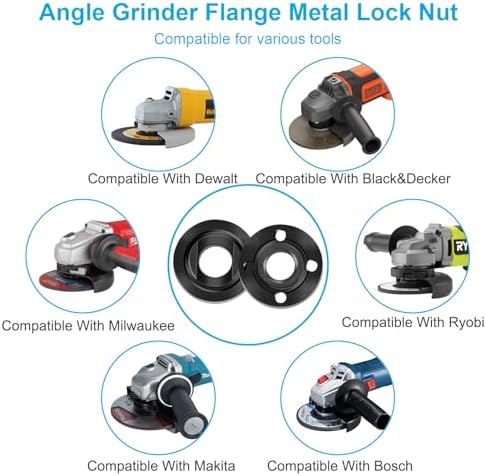 7PCS Angle Grinder Nut Wrench Kit, 5/8-11 Flange Metal Lock Nut