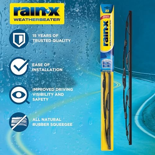 Rain-X 820149 WeatherBeater Wiper Blades, 22" Windshield Wipers (Pack of 2), Automotive Replacement Windshield Wiper Blades That Meet Or Exceed OEM Quality And Durability