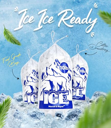 100-Pack 10 LB Reusable Plastic Ice Bags With Drawstring-Bolsas Para Hielo