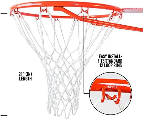 Basketball Net Replacement Heavy Duty - 12 Loop All Weather Hoop Net