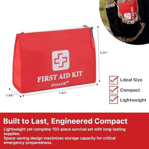 150 Piece Small First Aid Kit Portable Emergency Bag Compact Medical Kit