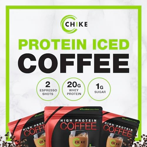 Chike Chocolate Peanut Butter High Protein Iced Coffee, Powder Whey