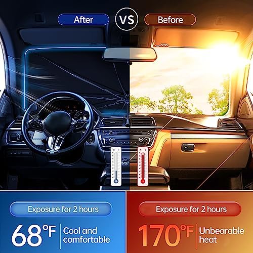 2026 Windshield Sun Shade Umbrella, Foldable Car Sunshade, 99% UV Block