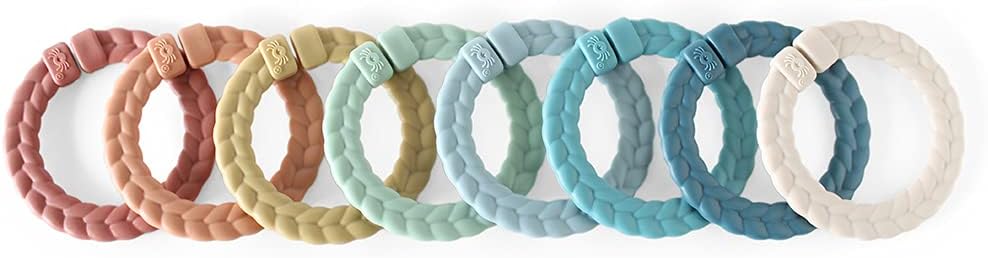 Itzy Ritzy Linking Ring Set, Teething Rings for Babies, Set of 8 (Rainbow)