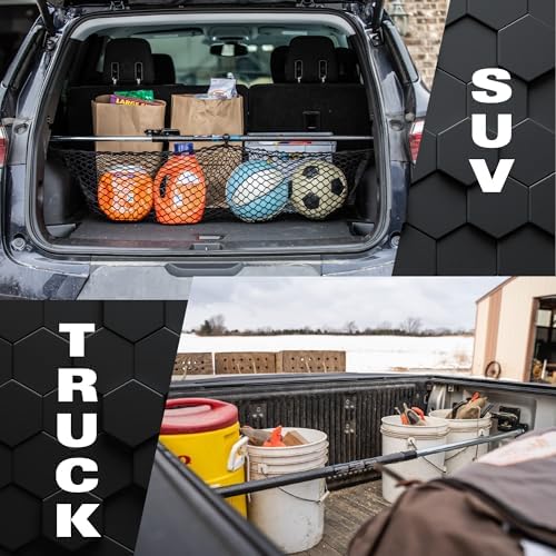 Keeper Adjustable Cargo Bar for Pickup Truck Bed, Ratcheting Cargo Bar, Ideal Work Truck Accessories, Black/Silver, 40"-70" Adjustable Length