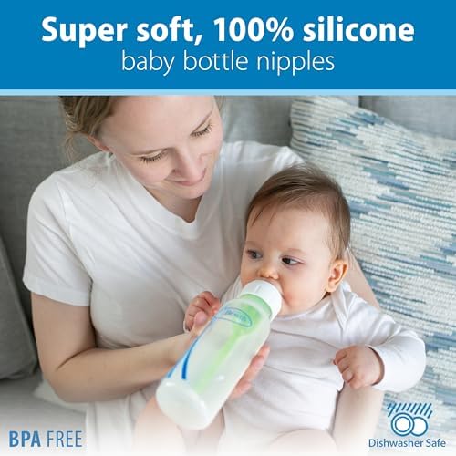 Dr. Brown's Anti-Colic Options+ Narrow Baby Bottle, Blue Nature, 4-Pack