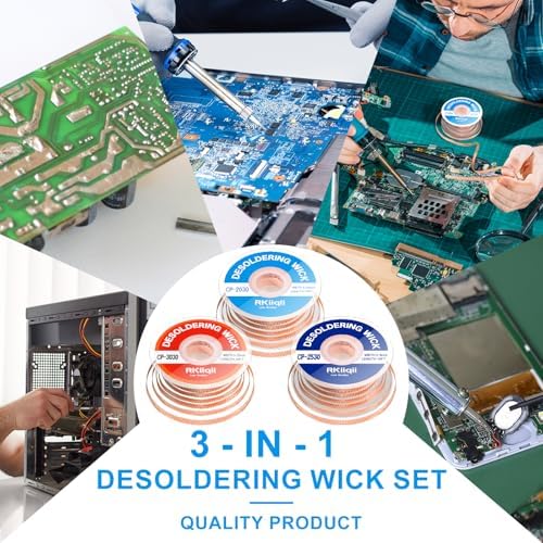 3PCS Solder Wick Braid with Flux, Upgraded Desoldering Wick, 3 Sizes