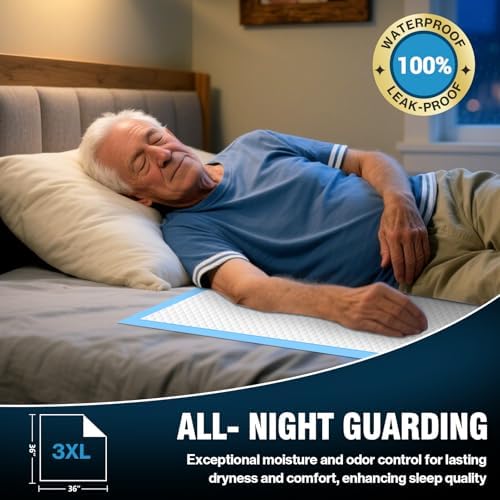 AAY Disposable Bed Pads 36" x 36" 50 Count for Adults, Kids, Puppy Training