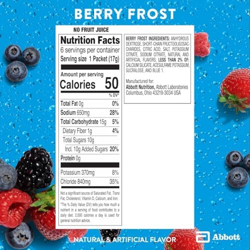 Pedialyte AdvancedCare Plus Electrolyte Powder Packets, Berry Frost
