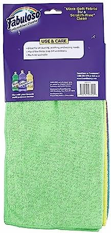 Fabuloso Microfiber Cleaning Cloths for Home & Car, 13x13, Purple, 8 Count