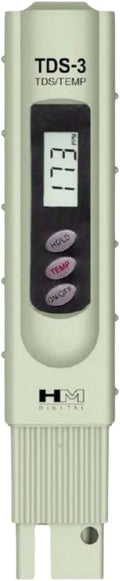 HM Digital TDS-3 Handheld TDS Meter With Carrying Case, 0 - 9990 ppm TDS Measurement Range, 1 ppm Resolution, +/- 2% Readout Accuracy