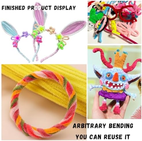 200 Pcs Pipe Cleaners Craft Bulk, 20 Colors Pipe Cleaner, Chenille Stems