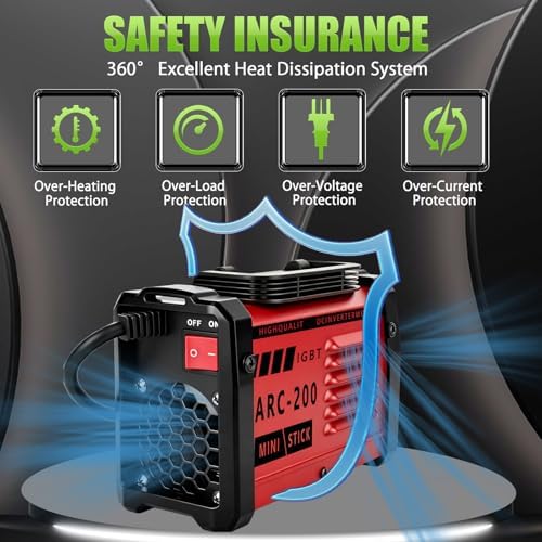 Hpoouo 200Amp 20PCS Rods Stick Welder, Super MINI Portable Welding Machine
