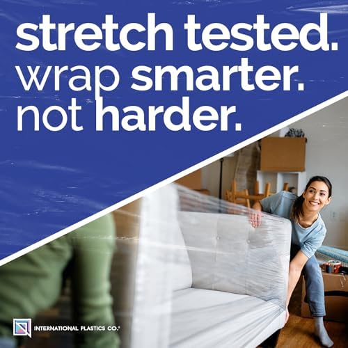 International Plastics Co. 18" Stretch Film/Wrap 1500 feet 80 Gauge, 4 Pack