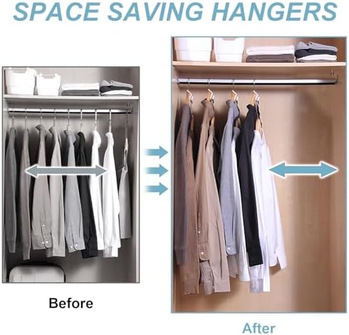 50 PCS Space Saving Hanger - Clothes Connector Hooks, Stacking Space Saver, Plastic Closet Organizers and Storage Extender for Heavy Duty Cascading Connection (White)