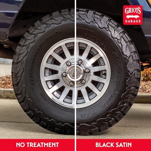 Griot's Garage Black Satin Tire Coating, Provides a Low-Gloss, Satin Finish, Non-Greasy, Long-Lasting, Quick-Drying, Easy-to- Use, No Mess, 10951, 15oz