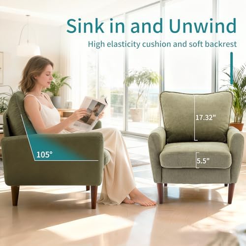 OLIXIS Comfy Accent Chair for Living Room Bedroom and Waiting Room