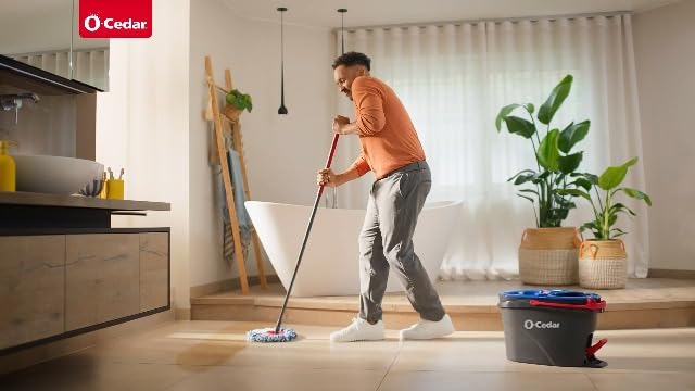 O-Cedar RinseClean Spin Mop & Bucket System | Clean with Clean Water | Removes 99% of Bacteria