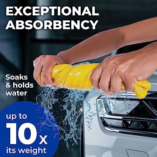XL Shammy Towel for Car - 2pk(34”x25”) - Spots & Scratch-Free Chamois Cloth