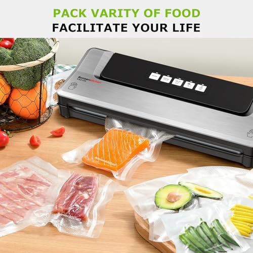 Bonsenkitchen Vacuum Sealer Bags, 2 Rolls 11" x 50', for Food Storage Saver