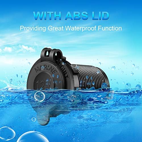 Cigarette Lighter Socket Car Marine Motorcycle ATV RV Lighter Socket Power Outlet Socket Receptacle 12V Waterproof Plug by ZHSMS