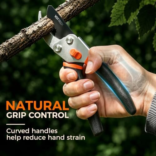 8.5" Bypass Pruning Shears, Jam-Proof Spring Clippers for branches