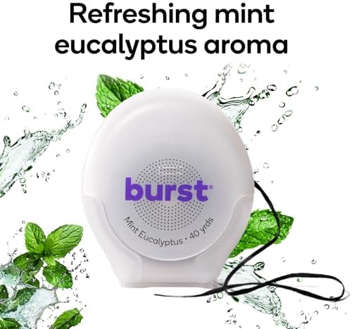 BURST Expanding Dental Floss (Mint Eucalyptus/40 Yards) | Stain Absorbing