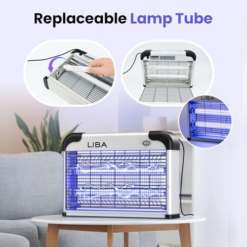 LiBa Bug Zapper 2800V Indoor, with 2 Extra Replacement Bulbs