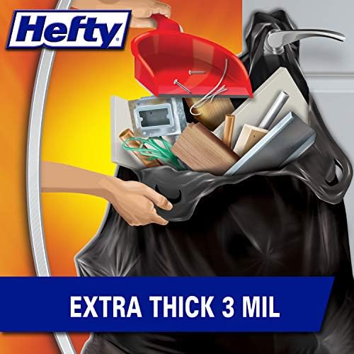 Hefty Load and Carry Contractor 42 Gallon Trash Bags, 3.0 Mil, 26ct