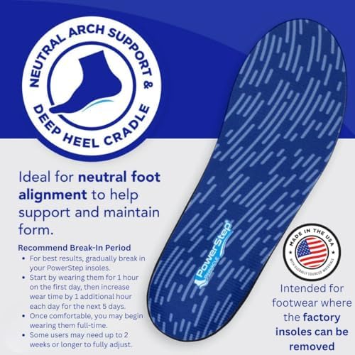 PowerStep Pinnacle Insoles, Plantar Fasciitis Relief (M 10-10.5, W 12-12.5)