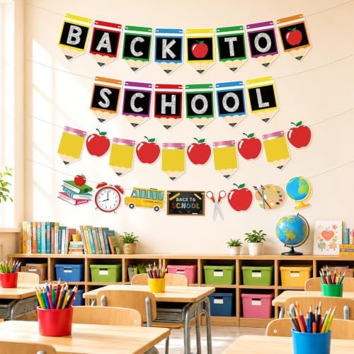 Back to School Decorations Reusable Pre-Assembled Back to School Banner