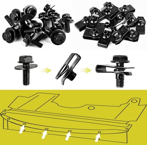 Xislet 45PCS Universal Engine Under Cover Splash Shield Guard Body Bolts