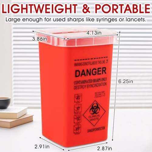 1 Quart (3-Pack) Sharps Container for Home Use, Needle Disposal Containers