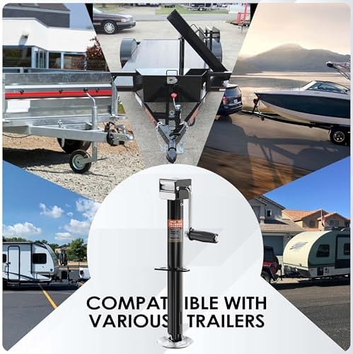YOMILINK 5000 lbs A-Frame Trailer Jack, 15" Lift, Adjustable Drop Leg
