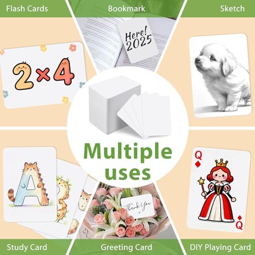 REGUICORP 270PCS Blank Playing Cards, 2.5" x 3.5" Printable Blank Game Cards, White Blank Playing Cards to Write On for Study, Leave Comments, Write, and Draw