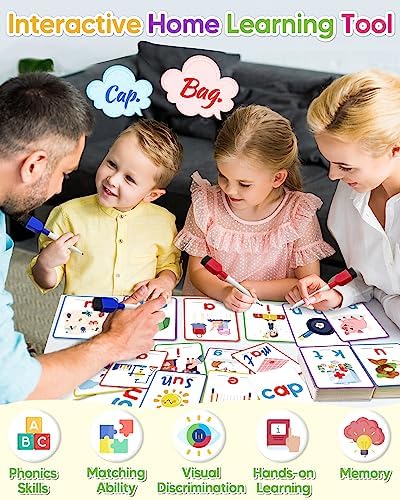 CVC Word Writing & Spelling Flash Cards, Kindergarten Reading Workbooks