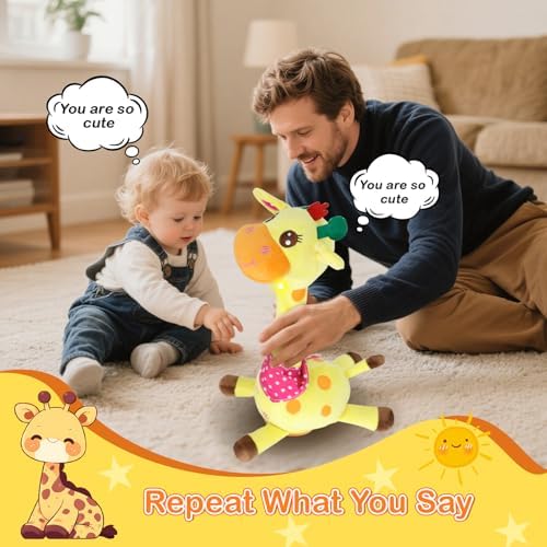 Hunfur Talking Dancing Giraffe Baby Toys,Repeat What You Say