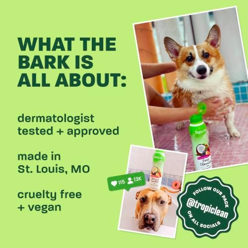 TropiClean Deshedding Dog Conditioner, Reduces Shedding, Softens Coat, 20oz
