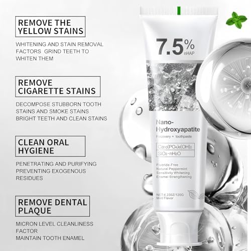 7.5% Hydroxyapatite Toothpaste, 7.5% Hydroxyapatite Toothpaste for Advanced Enamel Protection, Appropriate for Sensitive Teeth, Gentle and Effective Formula, Fresh Mint (1)