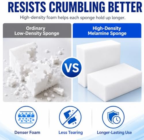 100 Pack Melamine Foam Magic Eraser Sponges for Multi - Surface Use