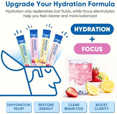 Venture Pal Sugar Free Hydration + Focus Electrolyte Packets, 16 Sticks
