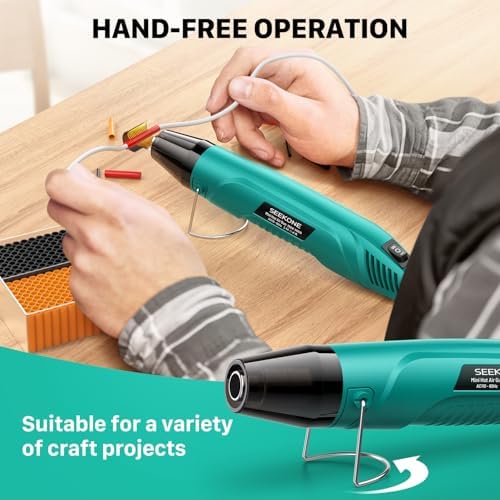 SEEKONE 350W Mini Heat Gun Dual-Temp 500℉ & 842℉ for crafts