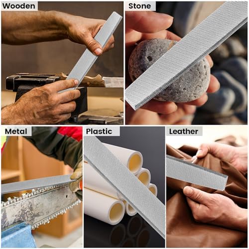 8 Inch Flat Hand Metal File,Durable Metal Files for Steel,Wood File
