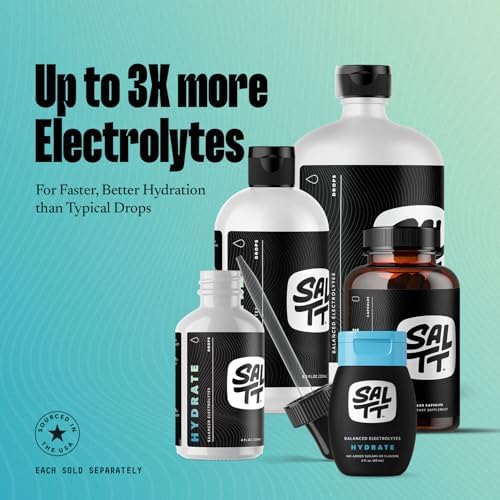 SALTT Hydrate Electrolyte Drops, Unflavored, Refill Size, 8.3 oz